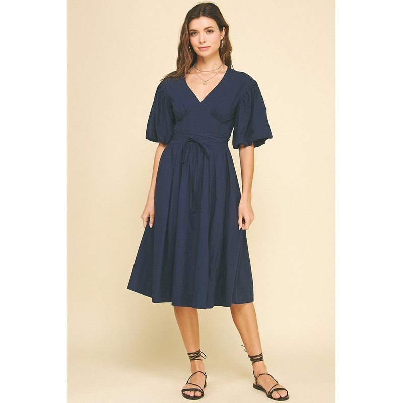 Midnight Hour Dark Navy Midi Dress