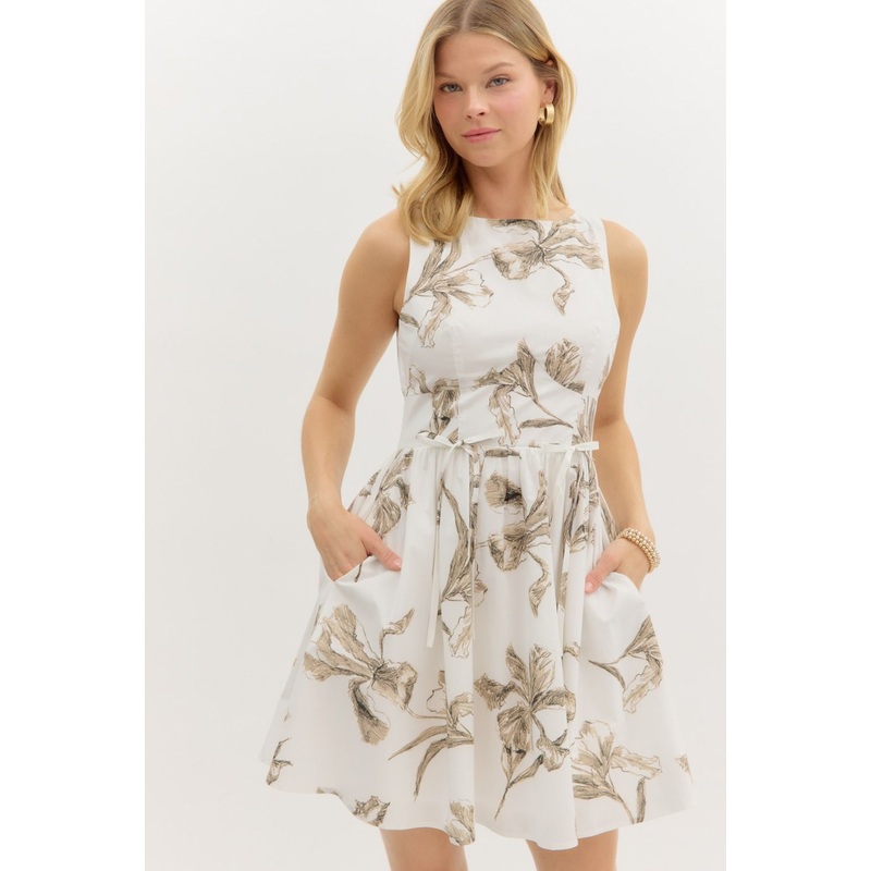 Nobody Like Me Off White Printed Dress