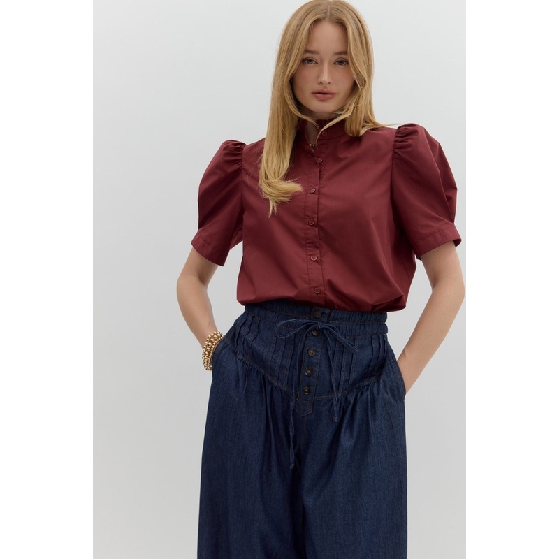 Whatever Happens Top in Burgundy