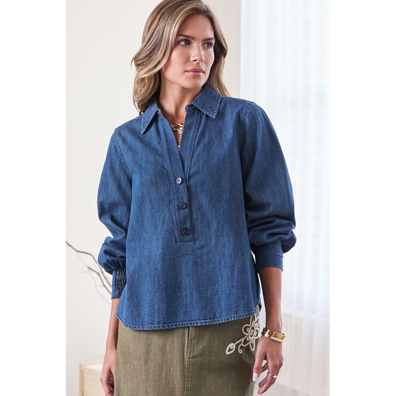 Denim Button Down Top|XS|S|M|L
