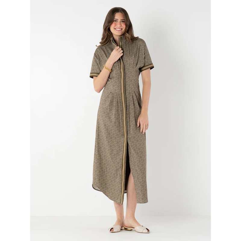 Emily Mccarthy Georgia Dress in Green Tonal Monogram