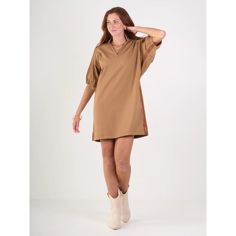 Emily Mccarthy Poppy Dress in Luggage Ponte