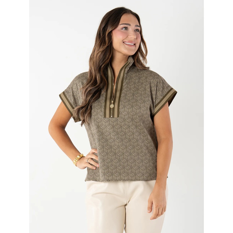 Emily Mccarthy Poppy Pullover in Green Tonal Monogram