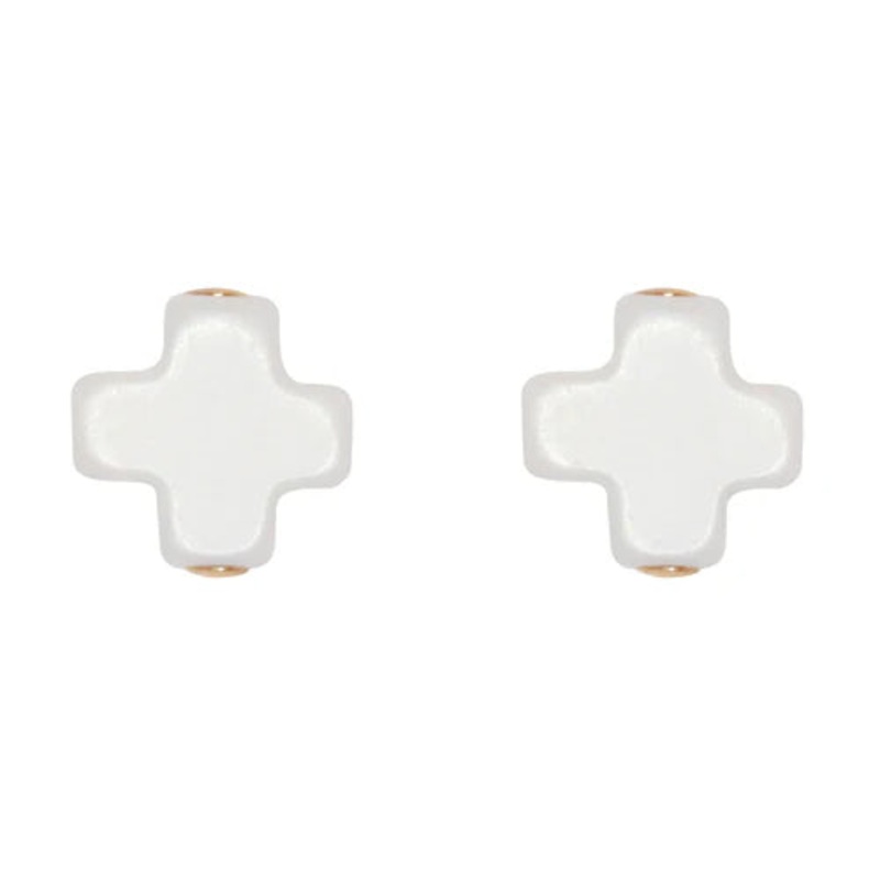 Enewton signature cross stud – off-white