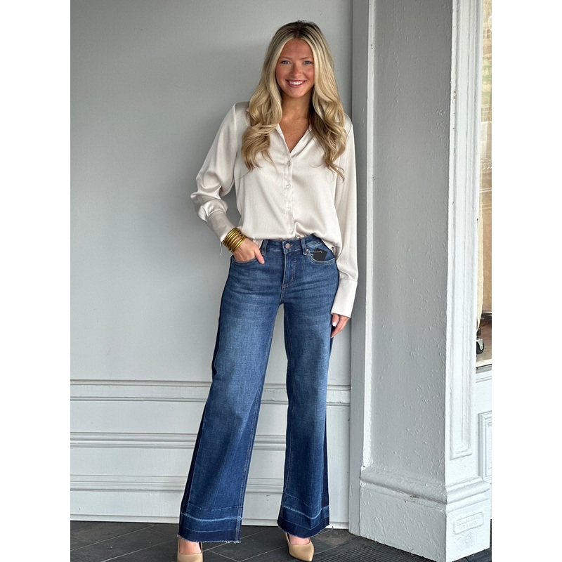 French Dressing Olivia Wide Leg Jeans in Medium Blue
