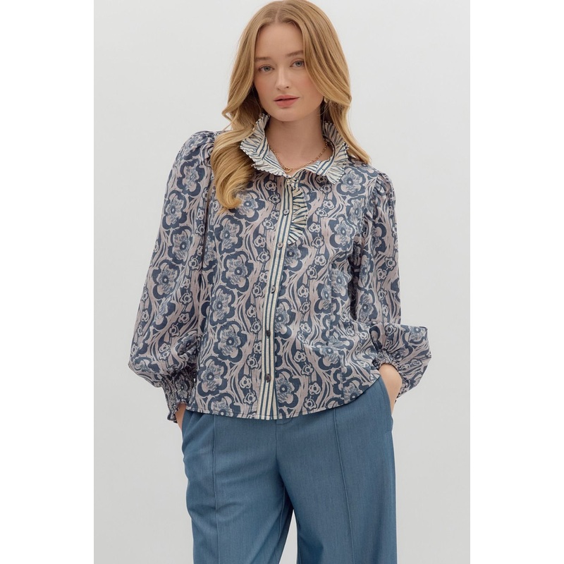 Fun Times Blue Floral Top|S|M|L