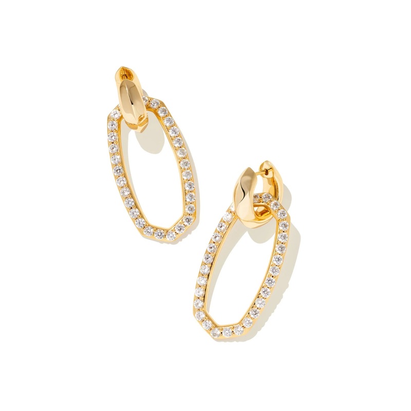 Kendra Scott Danielle Link Earrings in White Crystal