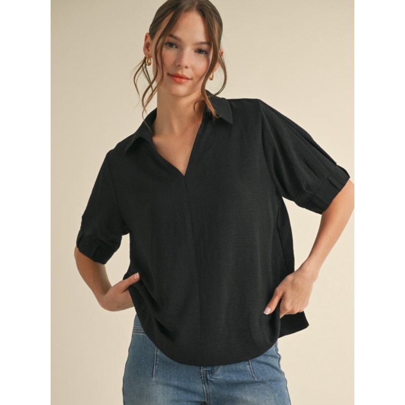 No Need To Rush Black Top|S|M|L