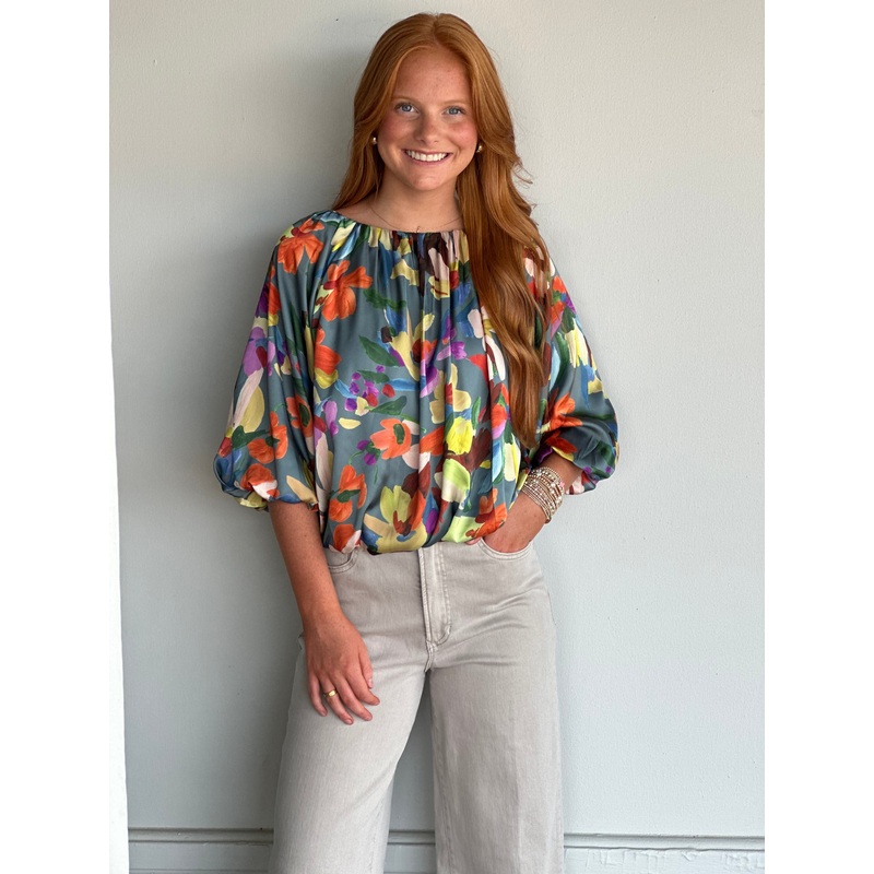 Short Sleeve Floral Print Top|XS|S|M|L