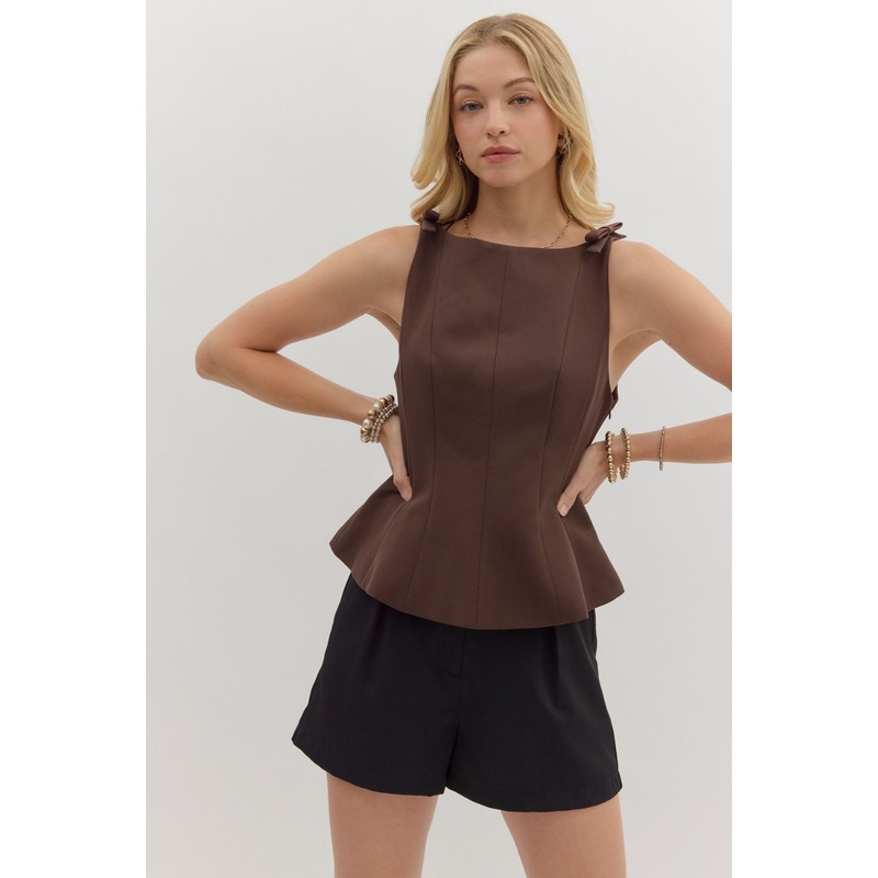All My Life Brown Sleeveless Top