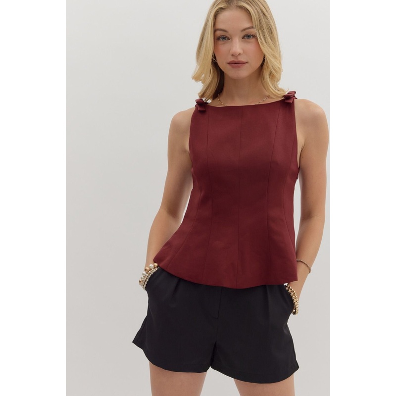 All My Life Burgundy Sleeveless Top