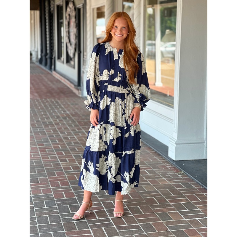 As It Happens Navy Floral Dress