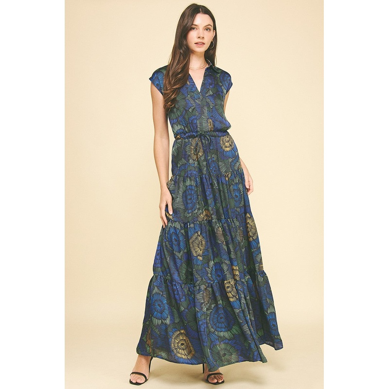 Blue Floral Maxi Dress|S|M|L