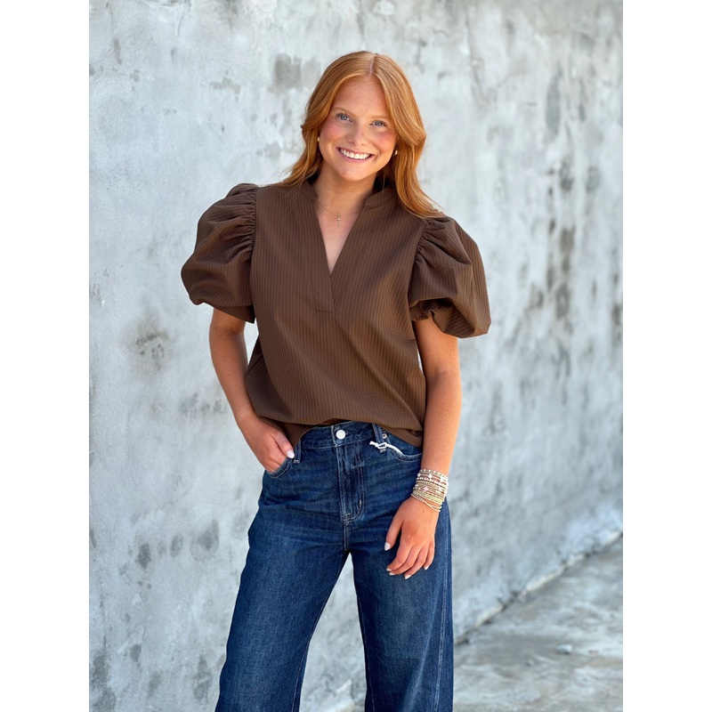 Bound To Be Top in Brown|S|M|L
