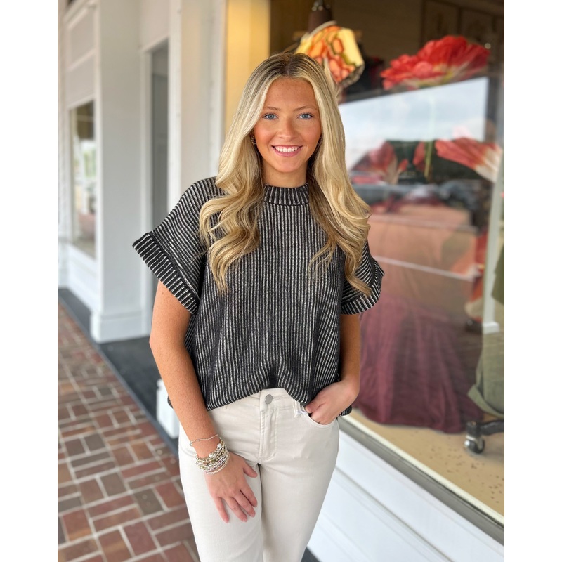 Days Like This Black Short Sleeve Sweater