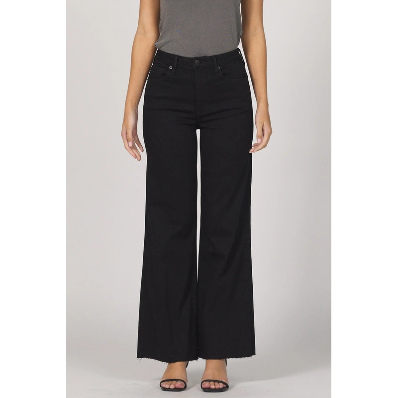 Dear John Fiona Wide Leg Jean in Black Arrow