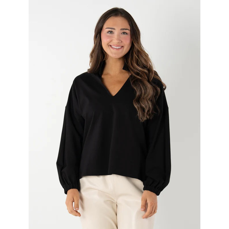 Emily Mccarthy Long-sleeve Poppy in Black Ponte