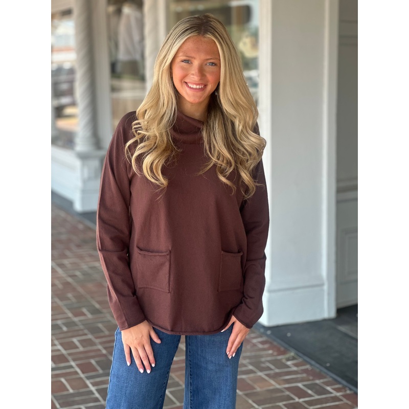 French Dressing Cowl Neck Sweater in Brown