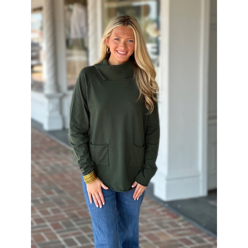 French Dressing Cowl Neck Sweater in Spruce
