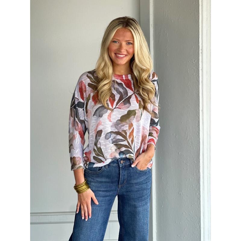 French Dressing Dolman Sleeve Floral Print Top