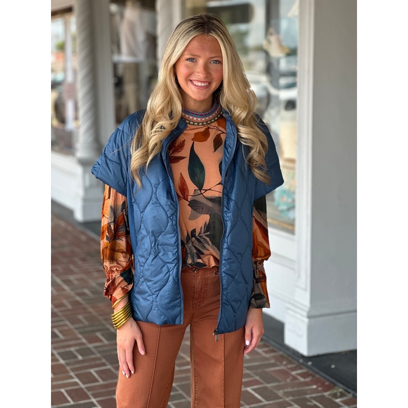 French Dressing Mixed Media Jacket in Indigo