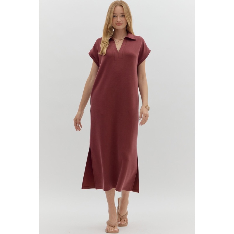 Give It Your All Burgundy Dress