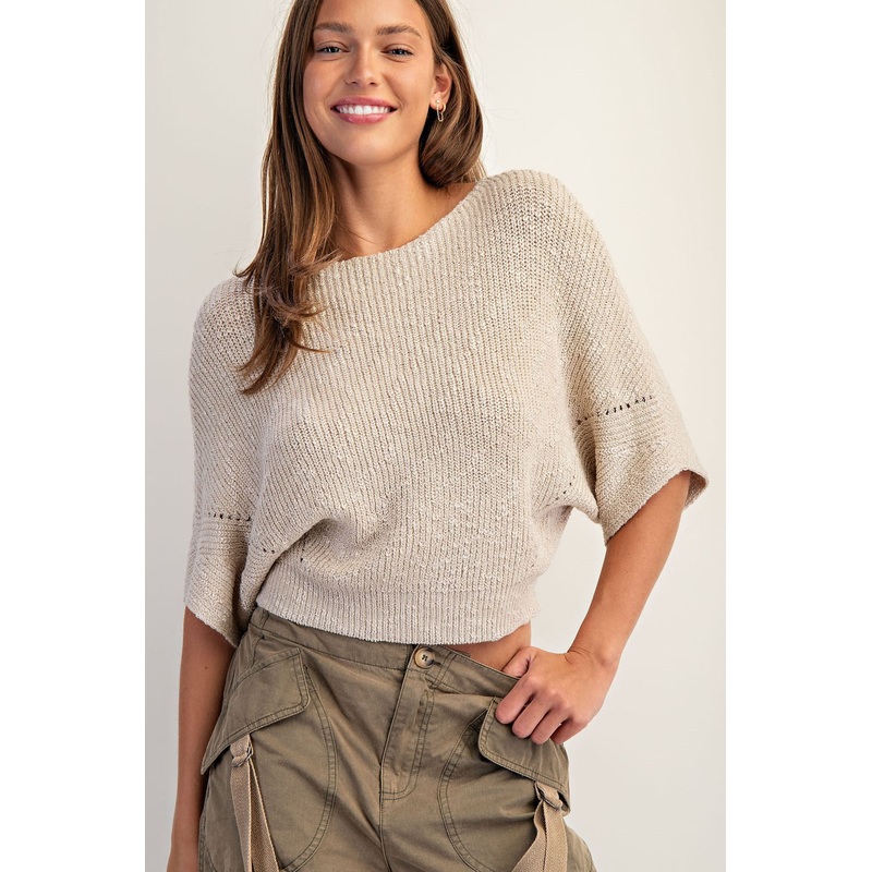 New Beginnings Oatmeal Sweater
