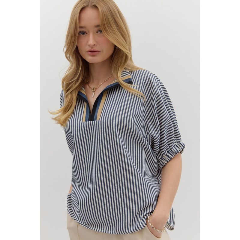 On My Mind Black Stripe Top|S|M|L