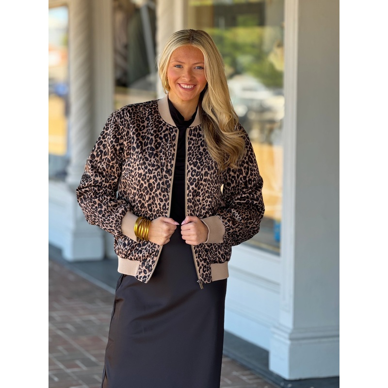 Sanctuary Monroe Sateen Leopard Print Bomber