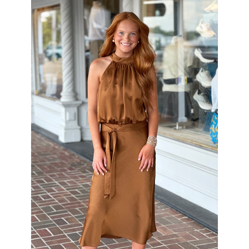 Standing Tall Brown Dress|S|M|L