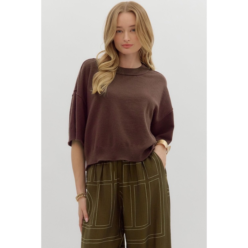 Staying On My Mind Brown Top|S|M|L