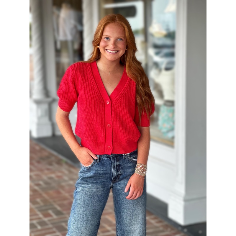 Steve Madden Janae Cardigan in Red