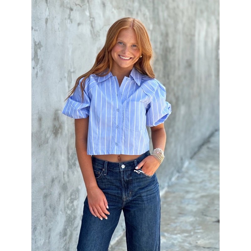 Steve Madden Reece Top in Soft Blue
