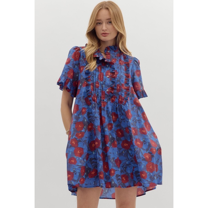 Time To Be Navy Floral Dress|S|M|L