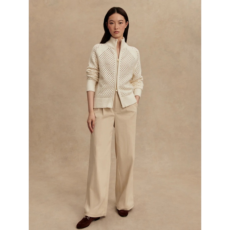Varley Mandy Boucl Knit Jacket in Coconut Milk