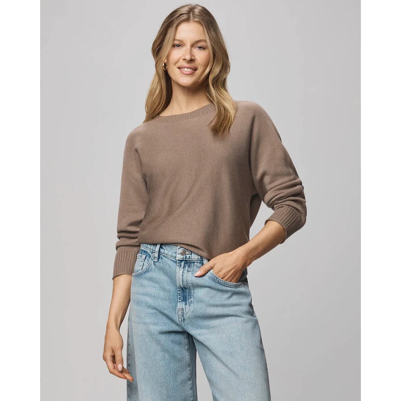 Georgie Cashblend Pullover Sweater in Cedar Brown