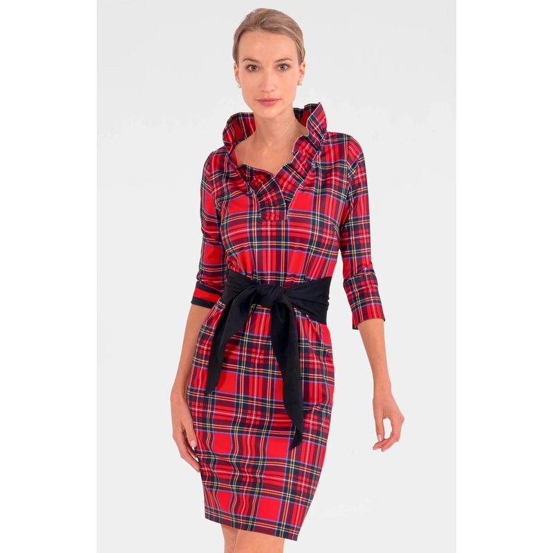 Gretchen Scott Ruffneck Dress in Duke of York