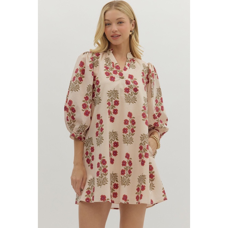 In A Good Place Red Floral Dress