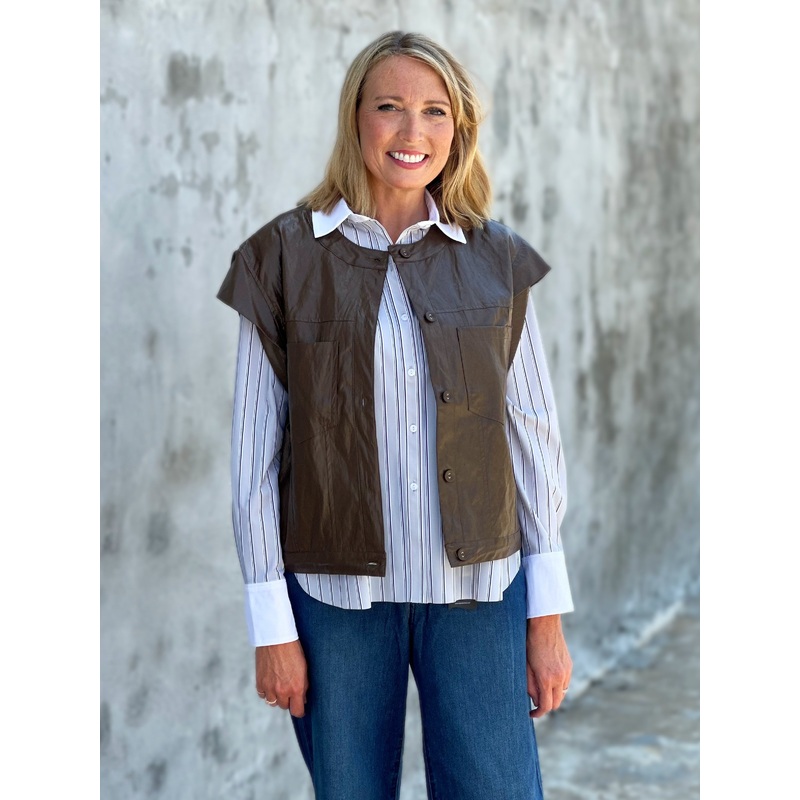 Jonnica Leather Vest in Brown|S|M|L|XL