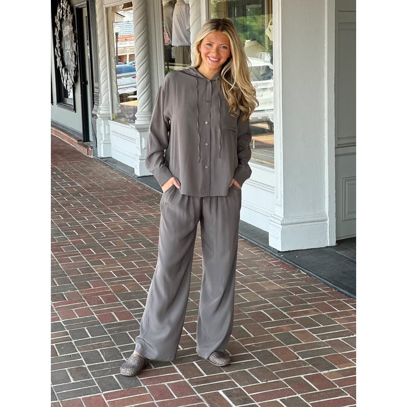 Lola +  Sophie Satin Trouser in Steel