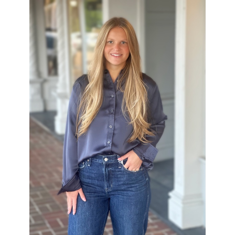 SPANX Better Than Silk Button Down in Earth Stone