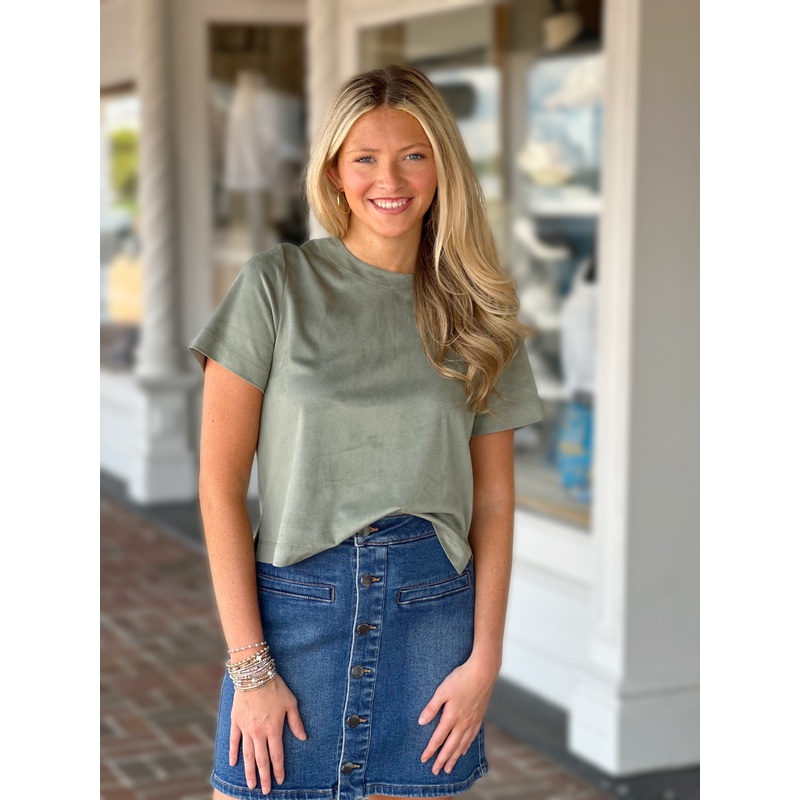 Steve Madden Ezra Top in Jade Cream