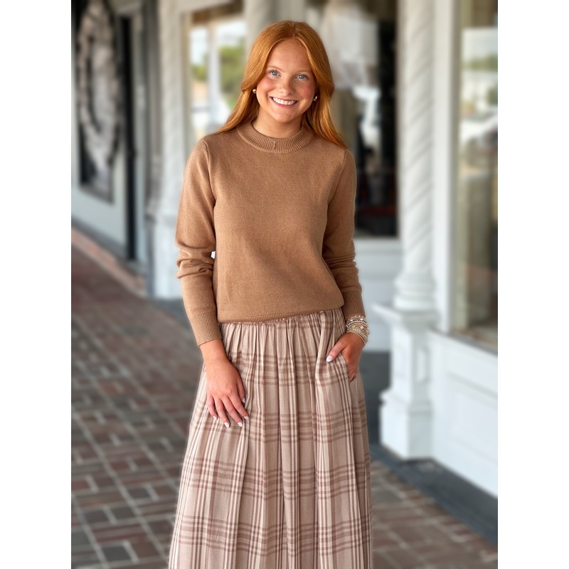Ultra Soft Classic Box Cut Sweater in Clay