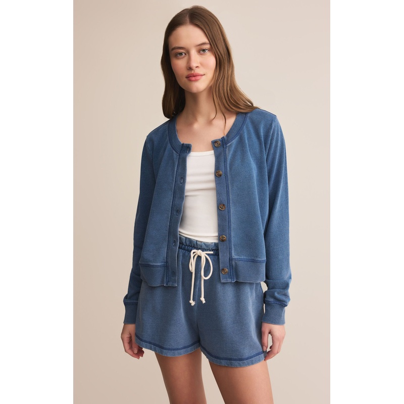 Z Supply Daily Knit Denim Cardigan in Vintage Indigo
