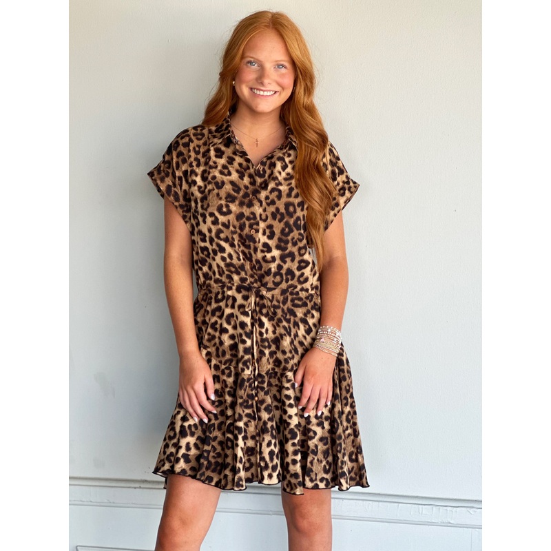 Animal Print Tie Front Dress|S|M|L