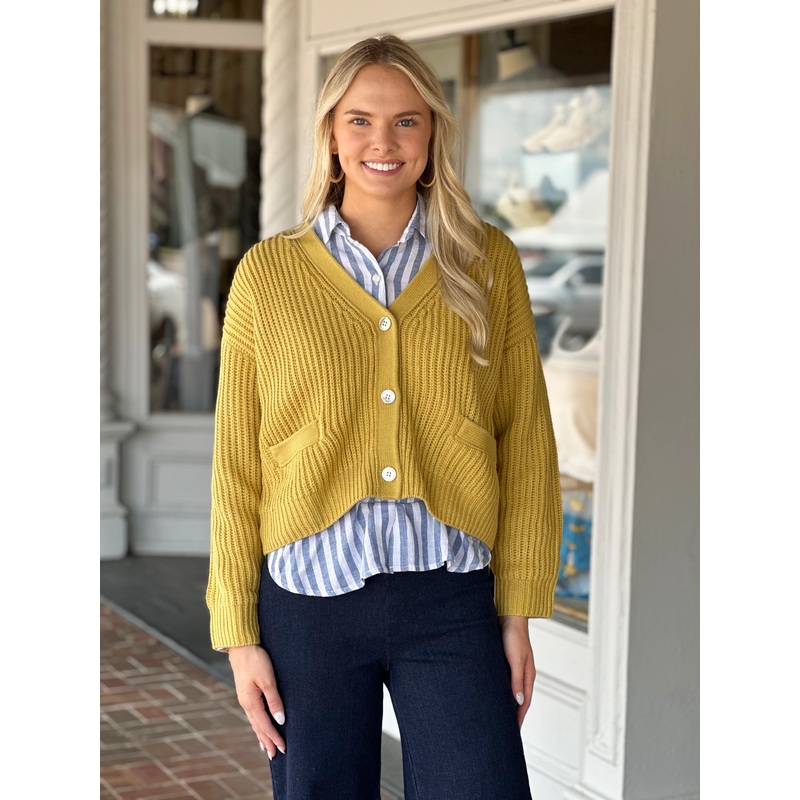 Baby Yellow Button Down Knit Cardigan
