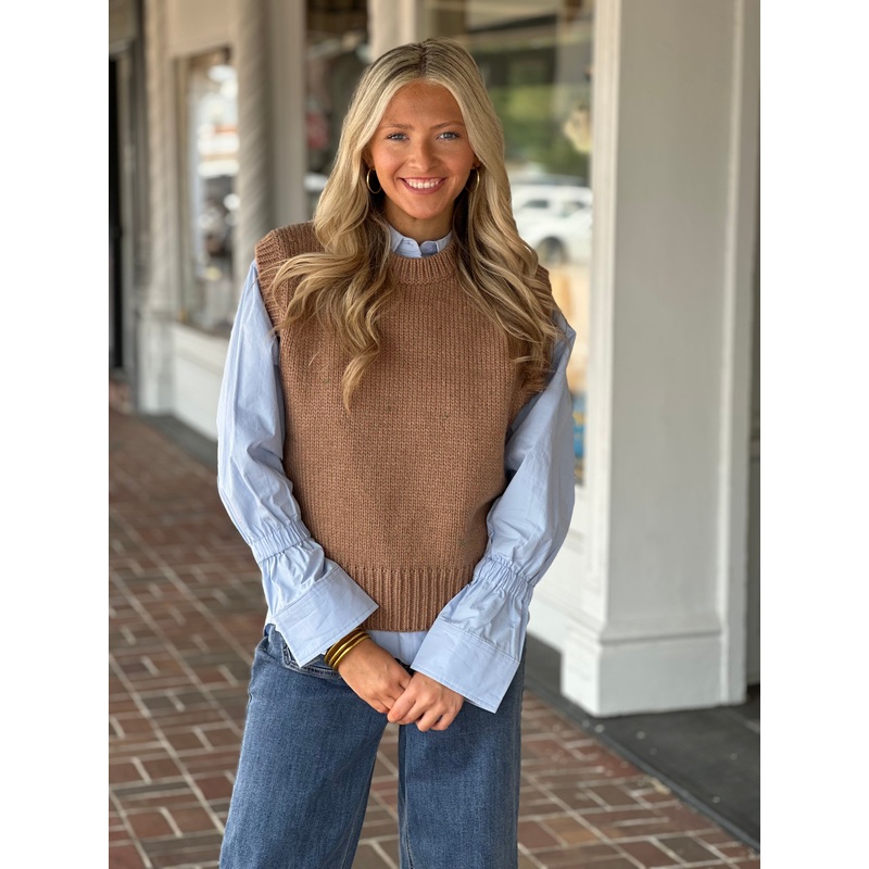 Caramel Brown Crew Neck Sweater