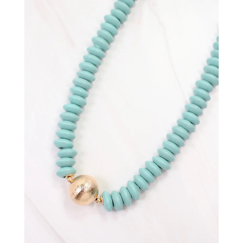 Caroline Hill Dayle Disc and Ball Necklace in Turquoise