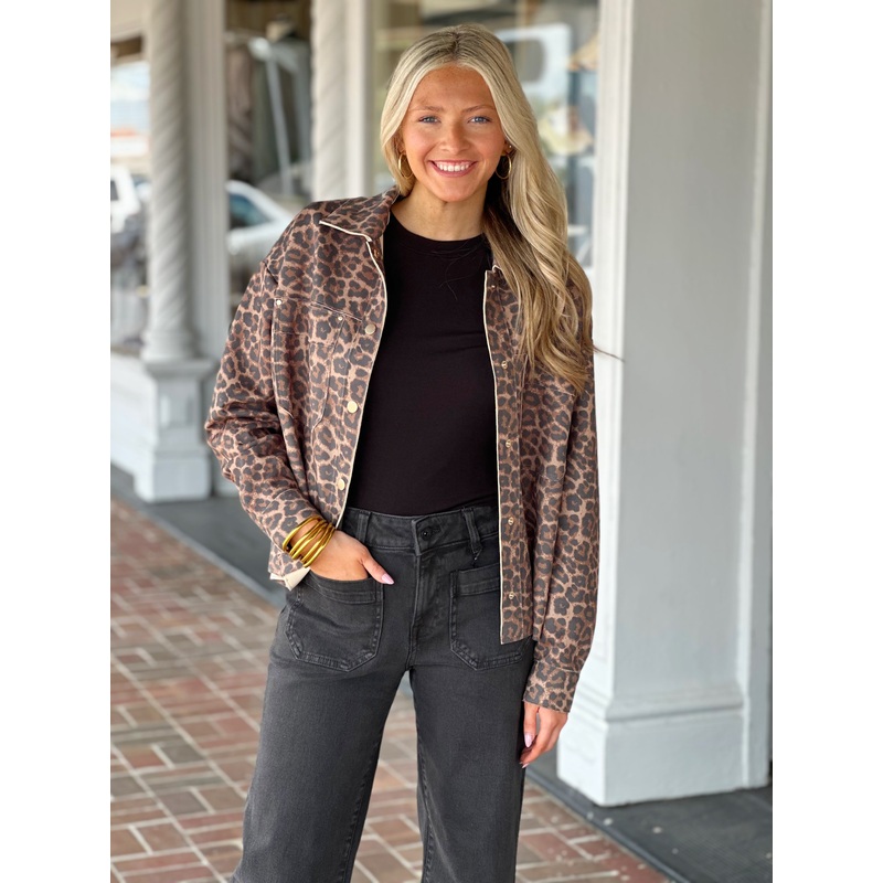 Charlie B Leopard Printed Jacket