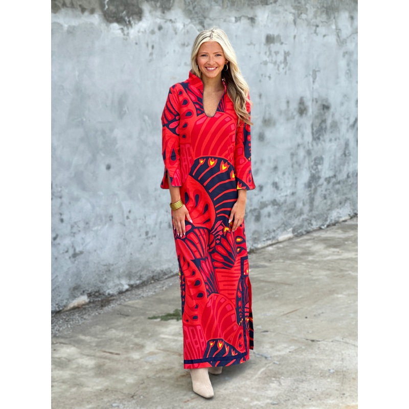 CK Bradley Rollins Dress in Paddle Chili Pepper
